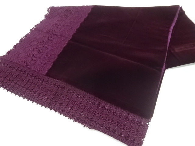 ビロードレース花模様ショール